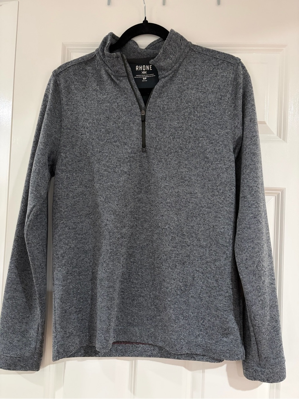 Rhone Commuter 1/4 Zip Sweater Mens Small Gray Pullover Performance